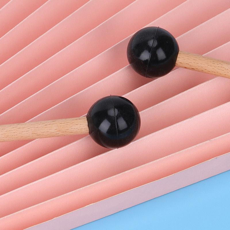 2pcs Maple Handle Plastic Ball Drumstick Marimba Mallet Percussion Musical Instrument Accessories For Beginners Training
