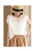 2026 Summer Women's Loose Fit Solid Color Short Sleeve Pullover Top