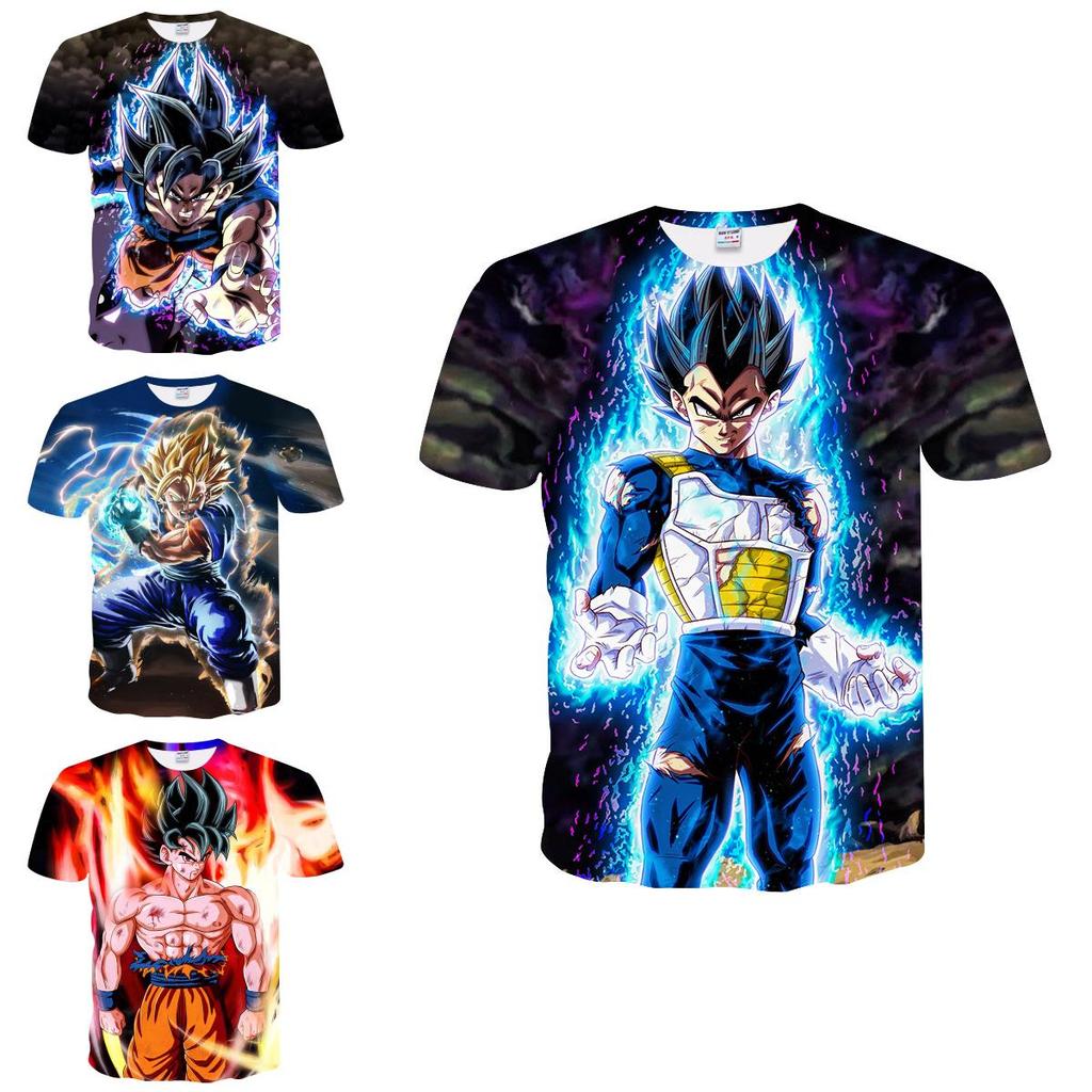 Vibrant Summer Tee Dragon Ball Z Goku Super Saiyan 3d Print Casual T-shirt Men Women Top