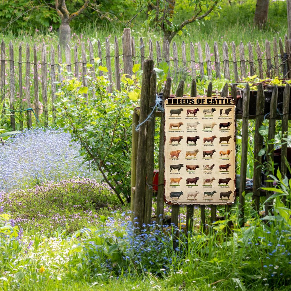 Vintage Metal Cattle Milk Tin Sign Rectangular Iron Painting Home Wall Decor