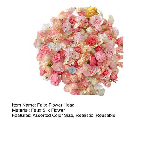 50/100Pcs Artificial Flower Head Assorted Color Size Realistic Reusable DIY Crafts Garland Wedding Bridal