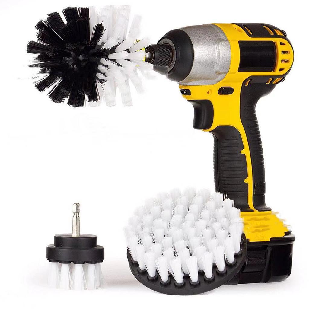 3-Piece Electric Cleaning Brush Set: Includes Floor Scrubber, Carpet Brush, Kitchen Brush, Sofa Brush, and Car Wheel Brush.