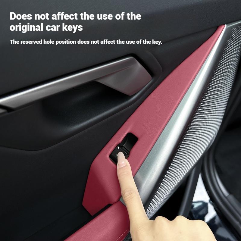 Car Inner Door Handle Stickers For BMW 5 Series G60 i5 2025 2025 Window Switches Panel Pull Cover ABS Leather Front  Accessor