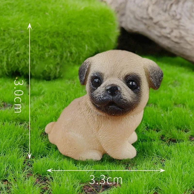 Kawaii Resin Cute Mini Dog Ornaments Figures Miniature Things Statues Dollhouse Room Home Decor Items Desk Accessories