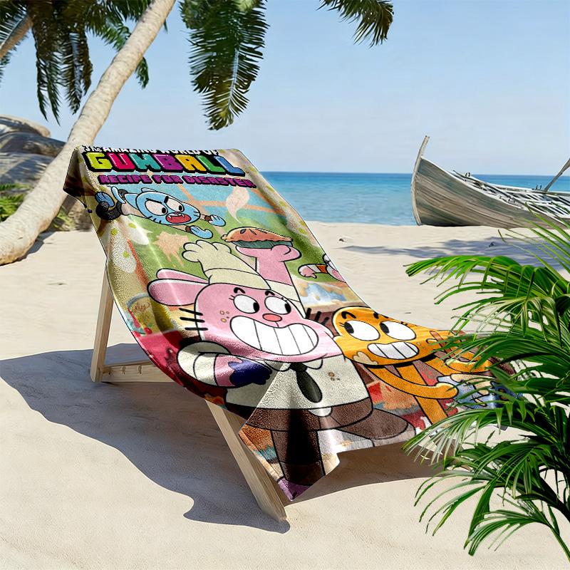 The Amazing World of Gumball 2D Flat Print Beach Towel, Large Soft Quick Dry Towel for Beach Camping SwimmingXSTJ0915487
