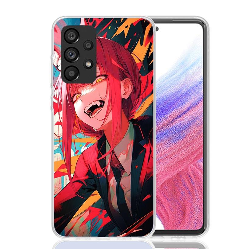 

C-Chainsaw Mans Makima Phone Case for Samsung Galaxy A52 A51 A50S A12 A22 A32 A72 A10S A30S A31 A71 Note 20 Ultra 10 Plus S10 Ga Samsung A22 5G