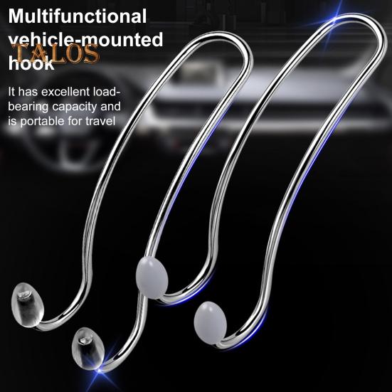 4Pcs Car Seat Headrest Hook Heavy Duty Stainless Steel Multifunctional Universal SUV Auto Seatback Mount Organizer Hanger Car Interior Accessories