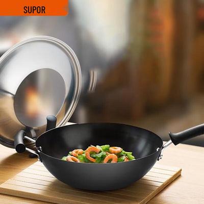Wok en fer fin non revêtu Supor 32 cm