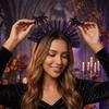 Halloween Mesh Headband Dark Gothic Headwrap for Party Costume Birthday Celebrations