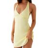 Women's Halter Neck Tank Dress Sleeveless Deep V Neck Solid Color/Floral Beach Dress