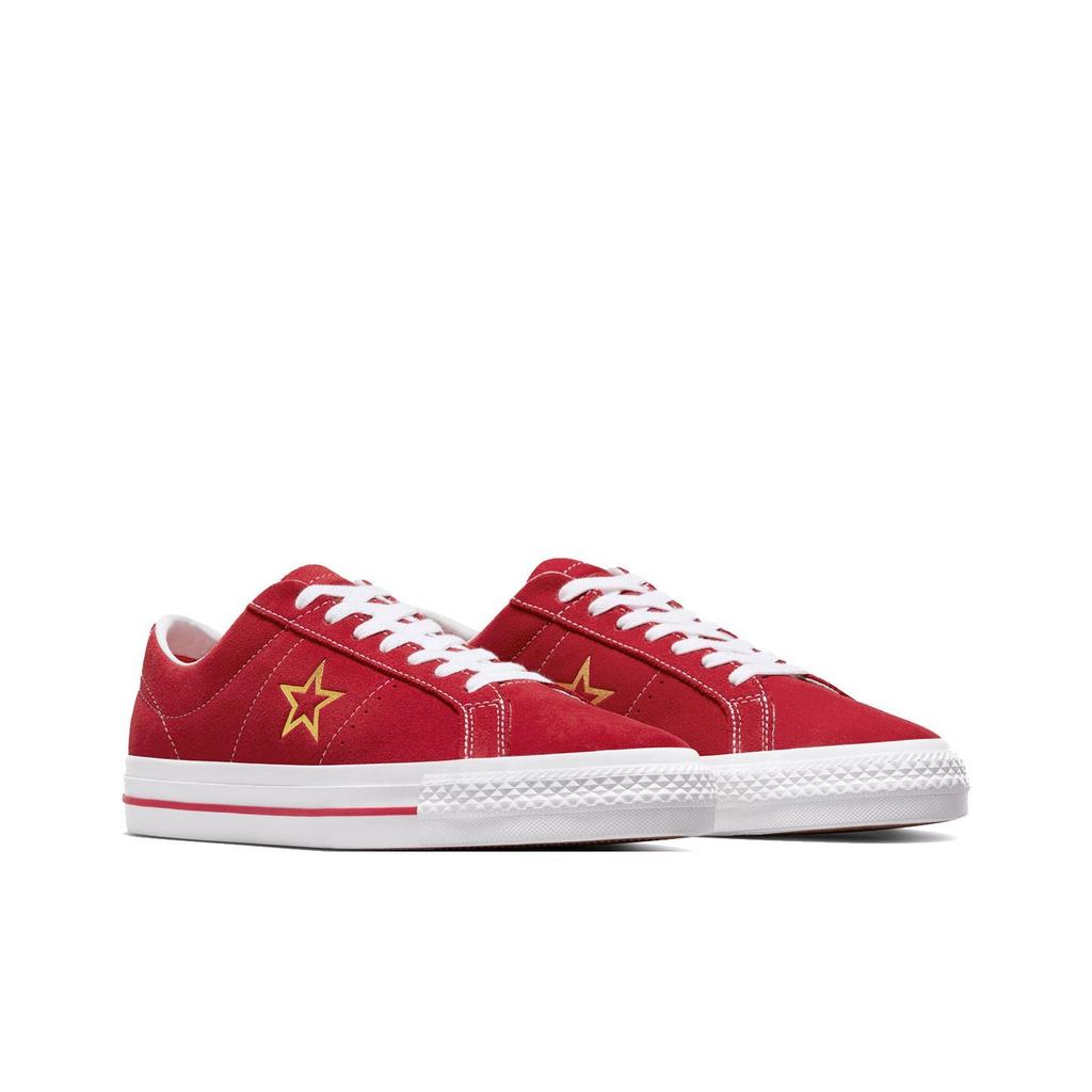 Converse One Star Pro Suede Low Varsity Red Unisex Sneakers White Gold A06646C