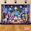 2D plane 1 Christmas background - various sizes featuring the Sagrada Familia theme with shepherds and angels.zyc