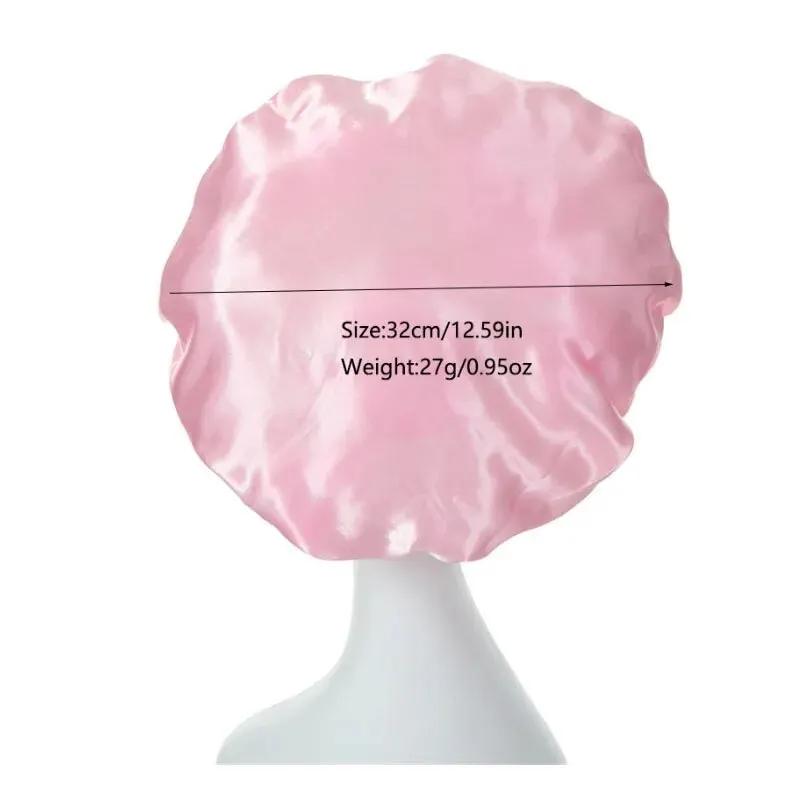 Satin Bonnets Night Sleeping Cap Large Elastic Wide Soft Band Colorful Silk Hat for Curly Hair Care Beauty Makeup for Women Men