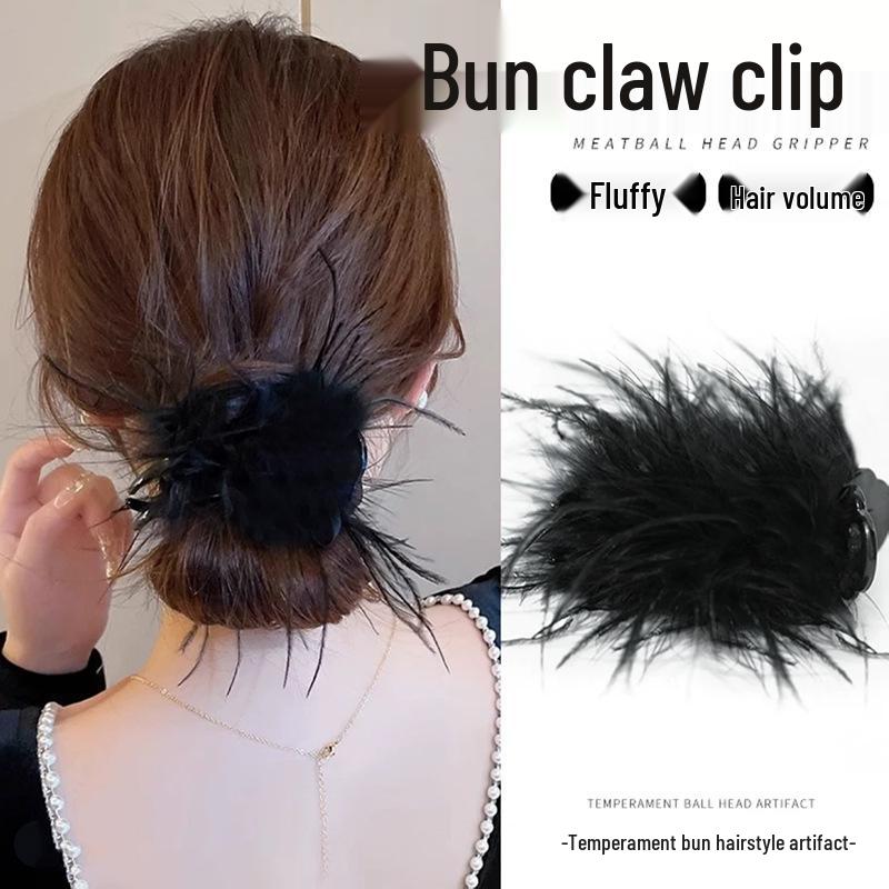Korean Style Rhinestone Flower Top Knot Claw Clip for Women - 2025 Hairpin Headwear Fashion