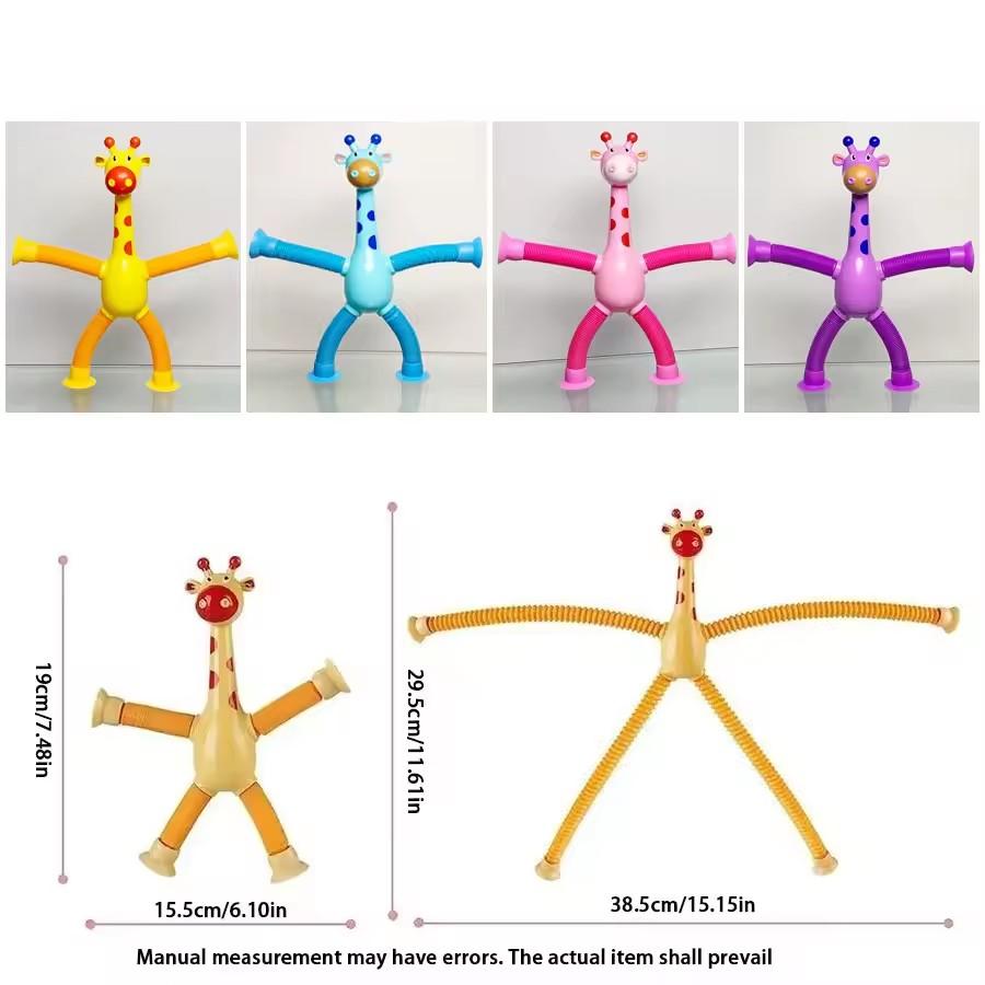 Suction Cup Giraffe Toys and Pull Tube Toys are Perfect for Relieving Stress and are Ideal Travel Toys and Gifts for Cars
