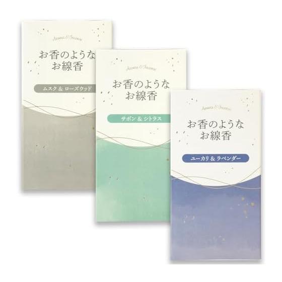 Kameyama Incense Stick Assorted Set (Musk & Rosewood, Savon & Citrus, Eucalyptus & Lavender) Approx. 50g each