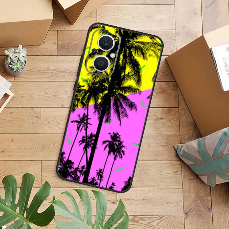 Stars Space Palm Trees Phone Case For OPPO Reno 14 13 12 11 F 10 Pro 8T 7 8 Lite OPPO Find X8 X6 X5 X9 Pro Cover