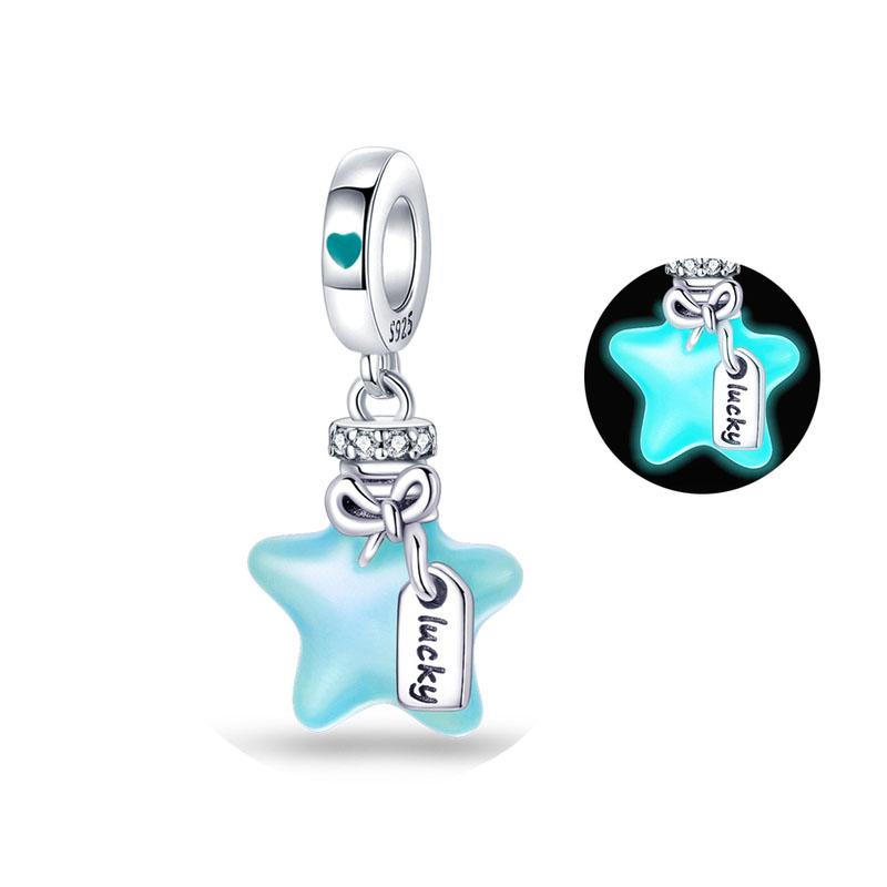 Kupferplattierte Tier Hund Katze Eule Leuchten im Dunkeln Anhänger Charms Perlen Passen Original Pandora Armband Damenschmuck