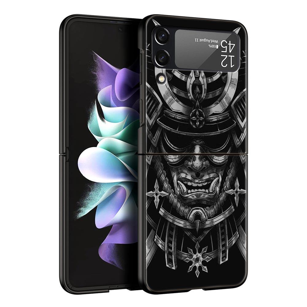 Etui na telefon Samurai Oni Mask dla Samsunga Galaxy Z Flip 3 4 5 Składana obudowa Dla Samsunga Z Flip3 Flip4 Twarde PC Fundas Pokrowiec Bumper