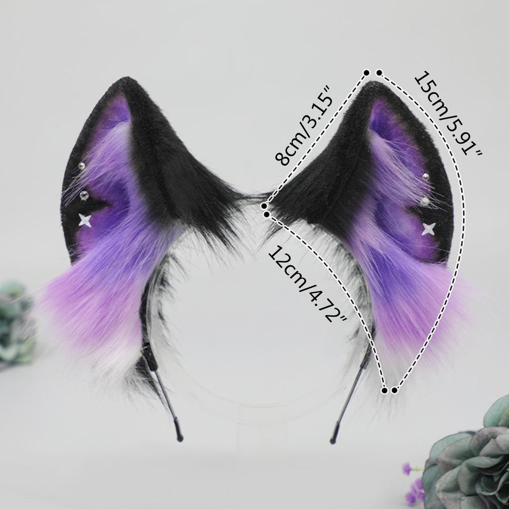 Dark Series Wolfsohren Stirnband Cosplay Kostüm Haarreif Party Kopfschmuck Maskeraden Kopfbedeckung Animes Rollenspiel Haarschmuck