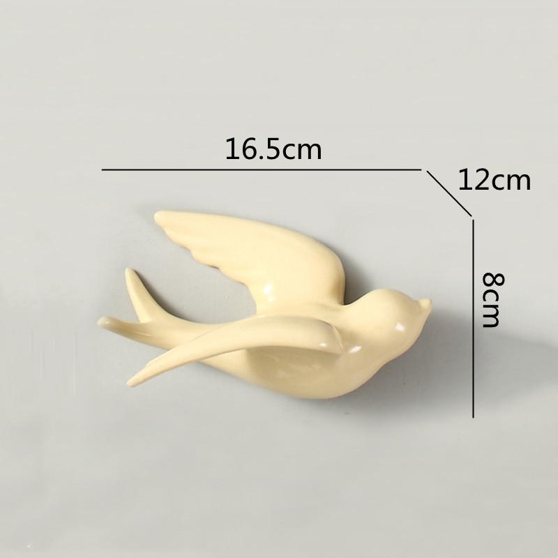 Keramikwandwandmontierte Vogel-Simulationstier-Ornamente Fliegender Vogel Hintergrundwandbehang Raumdekoration Zubehör
