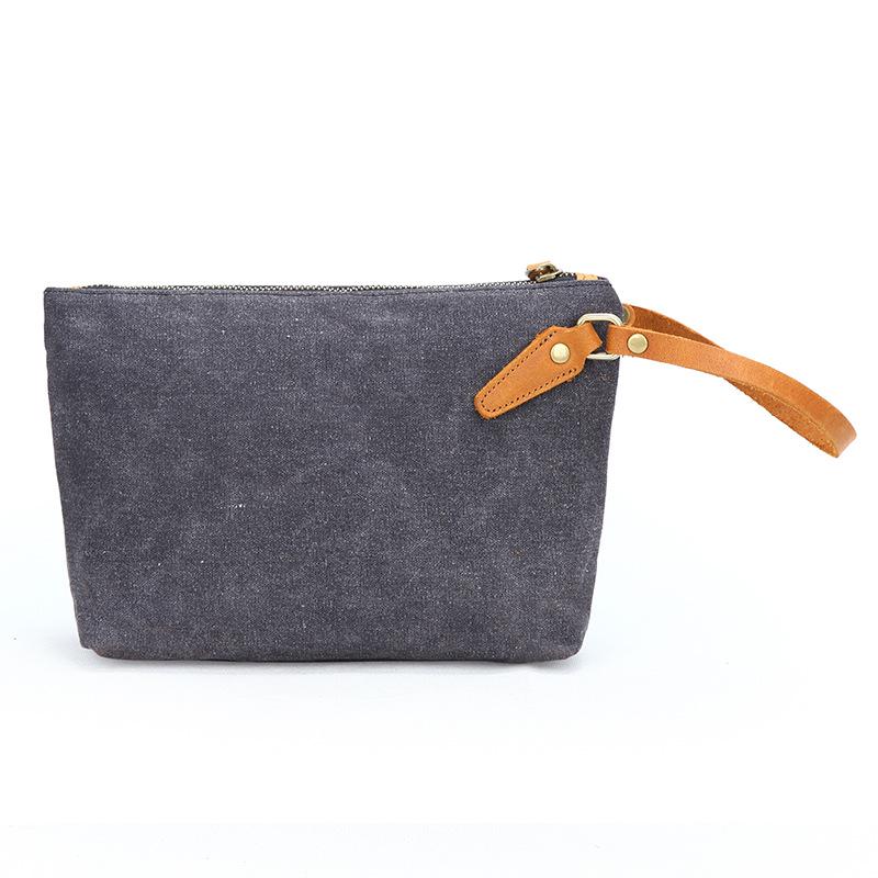 Canvas Men'S Clutch Bag, Retro Clutch Bag, Change Key, Portable Storage Bag, Small Bag.
