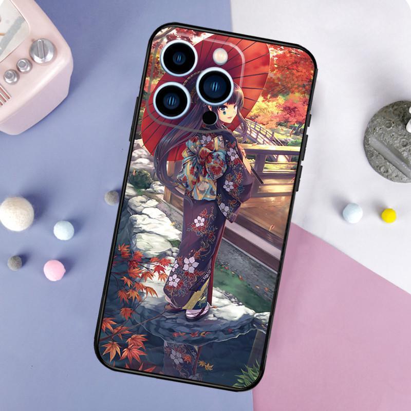 

Чехол для мобильного телефона Apple IPhone15, чехол для мобильного телефона с японской анимацией Geisha, защитный чехол от падения с рисунком, защитный чехол для мобильного телефона Huawei iPhone 16 Plus