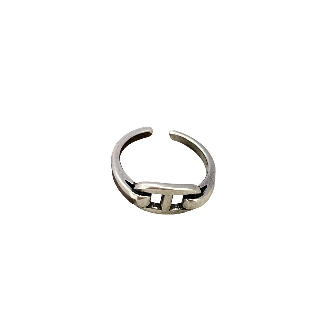 Retro Geometric Pig Nose Ring: Stylish Open Luxury, Korean Fashion Finger Ring for Women