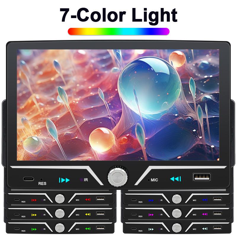 Hippcron 7" Car Radio Wireless/Wire Carplay Android Auto 1Din HD Touch Screen Bluetooth U-disk Type-C Support Rearview Camera