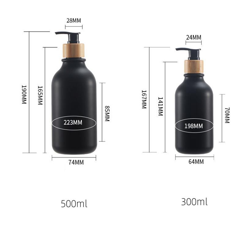 Dish Soap Bottle with Wood Pump Liquid Soap Dispenser Hand Soap Lotion Container Refillable Jars for Kitchen Bathroom 500/300ML