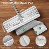 JOYMOOP Flat Microfiber Mop for Floor Cleaning Wall Cleaning cm Mop Handle Flexible 33 cm Flat Head with Microfiber Mop Pad White Mop, 125.5 -