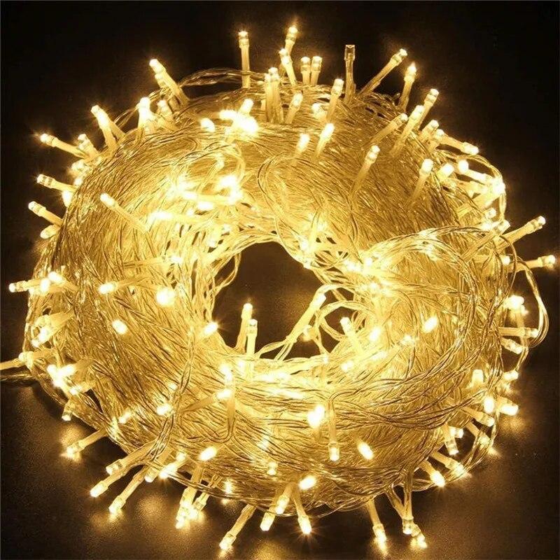 10M 20M 50M 100M Christmas Garland Lights Led String Fairy Light Festoon Lamp Outdoor Decorative Lighting for Wedding Party