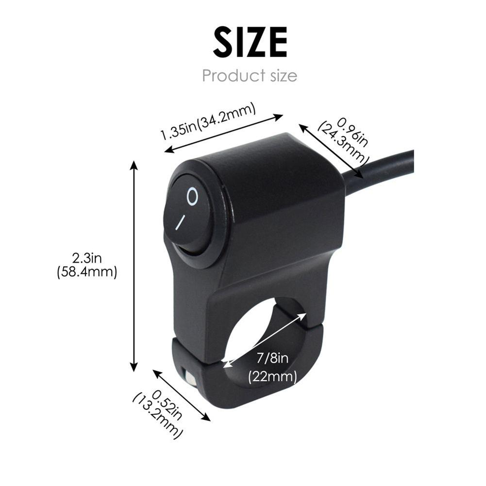 Handlebar Headlight Switch Waterproof 22-23mm CNC Aluminum-alloy