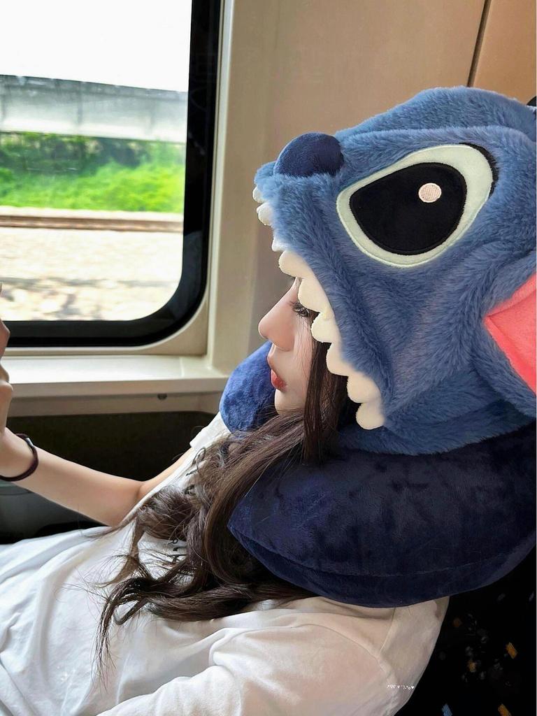 Cartoon Hooded Neck Support Plush Pillow & Toy – Portable Travel Comfort