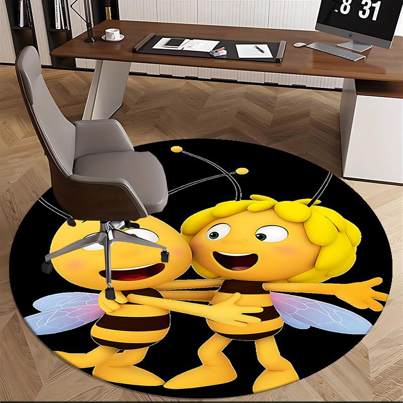 Bee Friends Chair Mat - Round Carpet for Home Decor