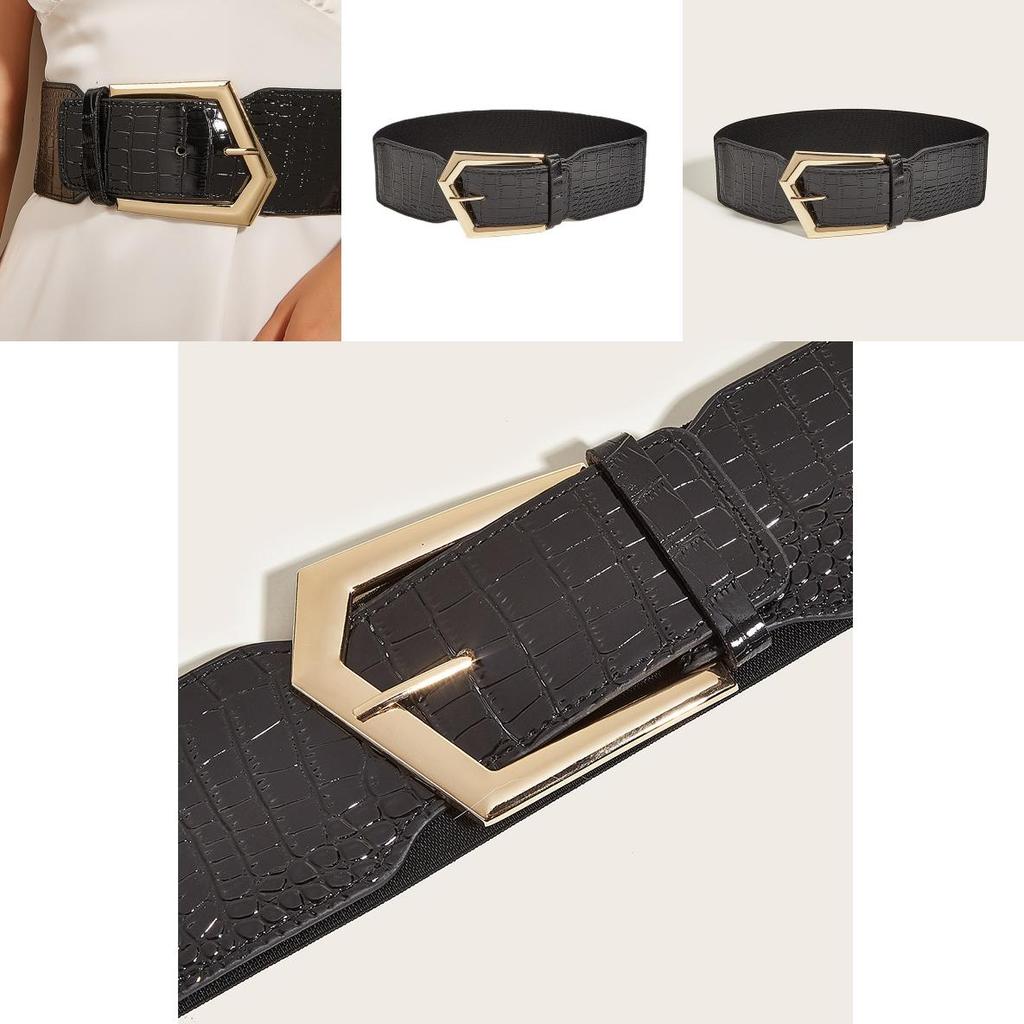 Unique Geometric Buckle Waist Belt For Women With Leather Material For Spring And Fall