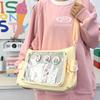 Preppy Style Candy Colour Cute Shoulder Bag Anime Expo Transparent Badge Display Messenger Bag Women Doll Itabag Crossbody Bag