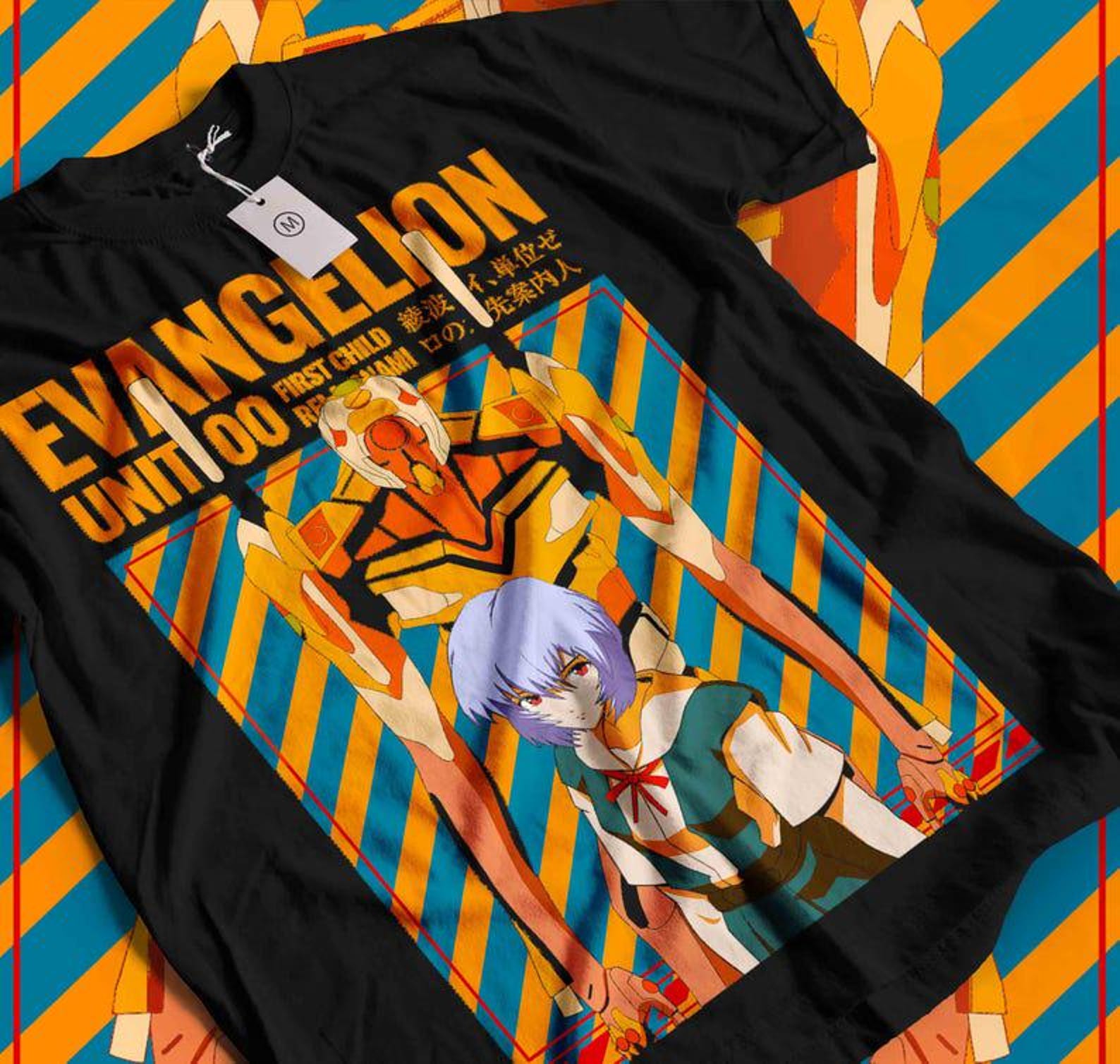 Rei Ayanami and Asuka Langley Soryu T-Shirt neon genesis evangelion anime T-Shirt M