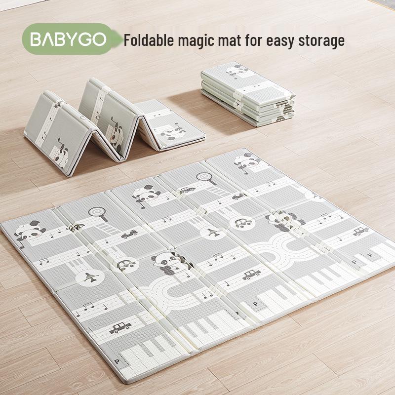 BABYGO Foldable Infant Crawling Mat - Thick XPE Foam Baby Play Mat for Home