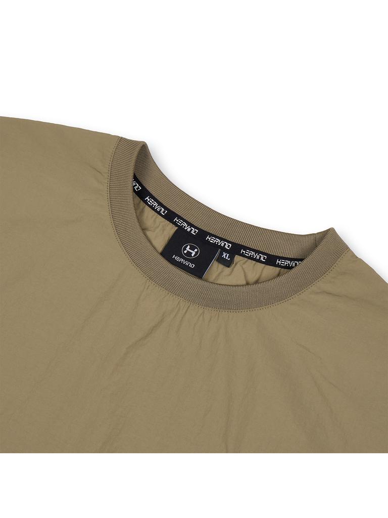 HERVINO Woven Windbreaker Sweatshirt [Khaki]