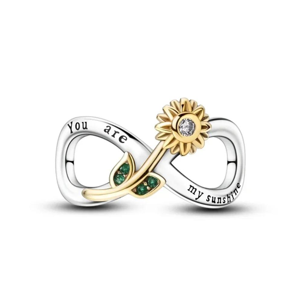 925 Silver Golden Charm Crown Family Tree Safety Chain Hollow Beads for Women DIY Bracelets Jewelry