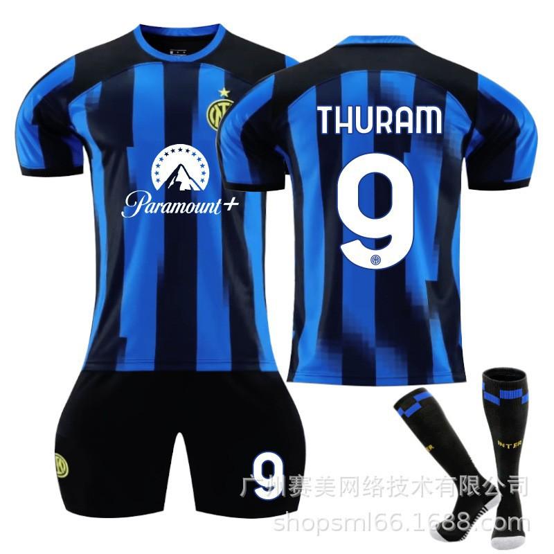 2324 Inter Mailand Heim Nr.. 90 Lukaku 10 Lautaro 23 Barrera Fußballtrikot Set