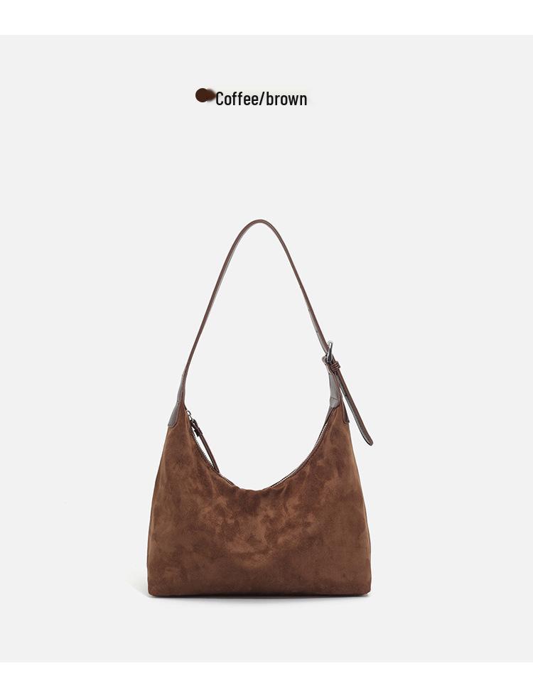 Women's Large Capacity Frosted Retro Shoulder & Crossbody Bucket Bag - Versatile for Autumn/Winter 2024