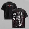 2026 Sommer Black Clover Asta Doppelseitiger Print T-Shirt, Vintage Gewaschene Baumwolle Locker Lässig Übergroßes Tee für Erwachsene Y2K