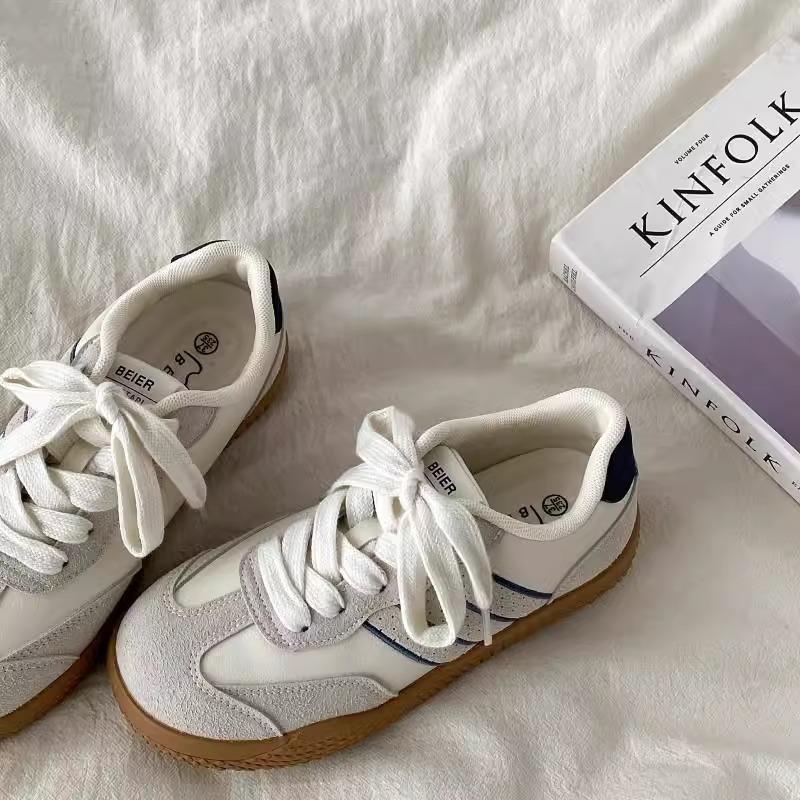 Popular retro niche German training shoes women's 2025 new summer versatile white shoes student leisure sports board shoes