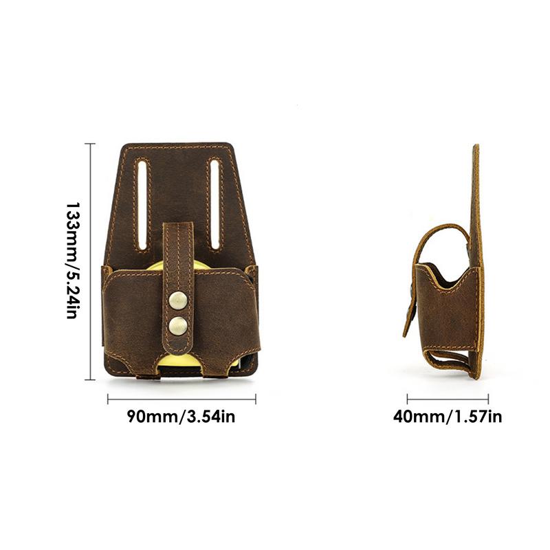 Durable Tape Measure Holder Electrician Tool Simple Leather Tape Belt Tool Holsters
