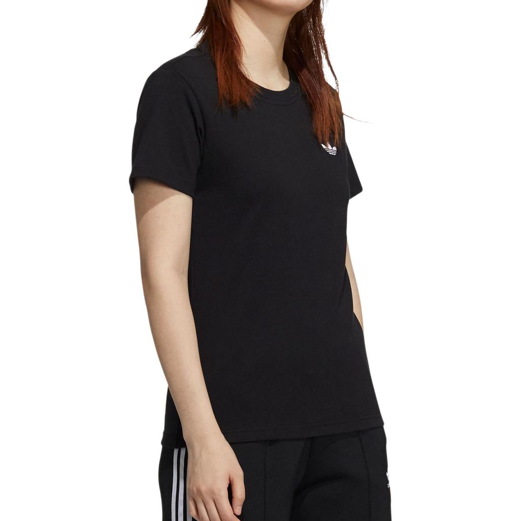 Adidas Originals Fashion Versatile Casual Breathable Short Sleeve Regular T-Shirt Women Tops Black HG4856