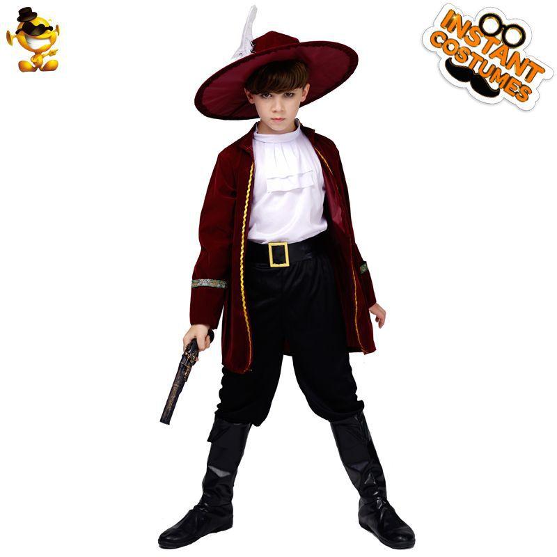 Children`s pirate cosplay costumes, Halloween boy