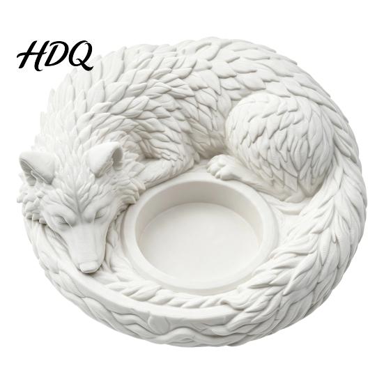 Wolf Candle Holder Shaped Candlestick Holder Matte 3D Print Stand Rustic Tea Light Stand Animal Tealight Candles Ornament for Home Fireplace