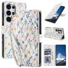 Rhombus Flower Pattern Leather Case for Samsung Galaxy S25 Ultra S24 Plus S23 FE S22 S21 S20 Note20 A36/A56 A55 A54 Wallet Cover